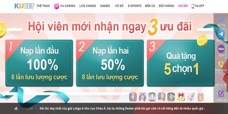 Khuyến mãi cực hời khi đăng ký Kubet
