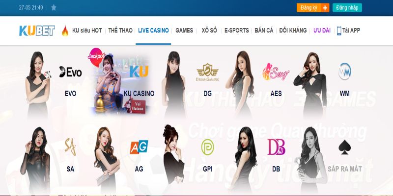 Sảnh live casino Kubet đa dạng sản phẩm hấp dẫn